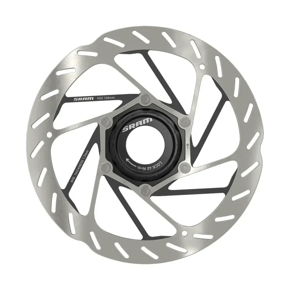 SRAM Rotor HS2 160mm Center Lock (includes lockring) Rounded Cycling Parts - Brake - Disc Brake Rotors SRAM
