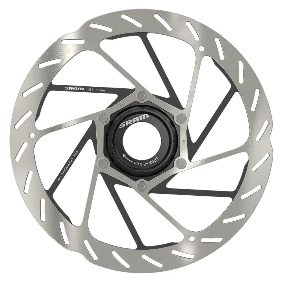 SRAM Rotor HS2 180mm Center Lock (includes lockring) Rounded Cycling Parts - Brake - Disc Brake Rotors SRAM