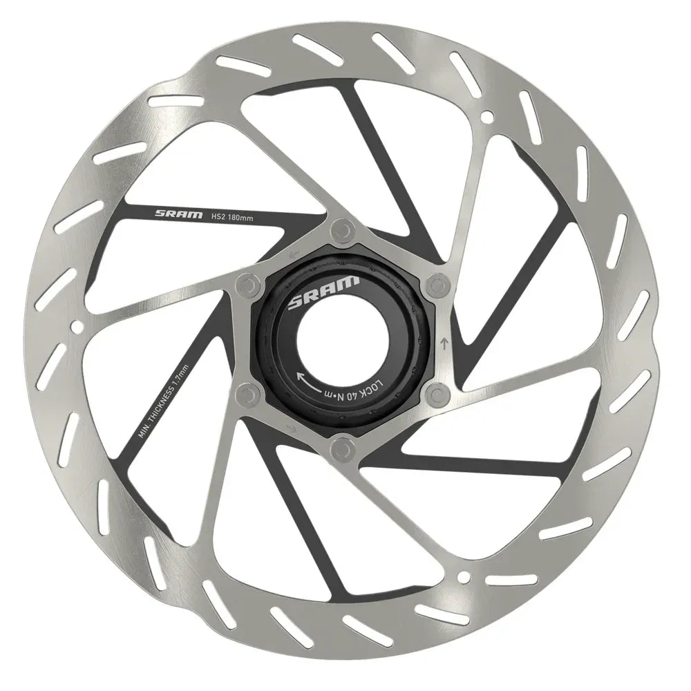 SRAM Rotor HS2 180mm Center Lock (includes lockring) Rounded Cycling Parts - Brake - Disc Brake Rotors SRAM