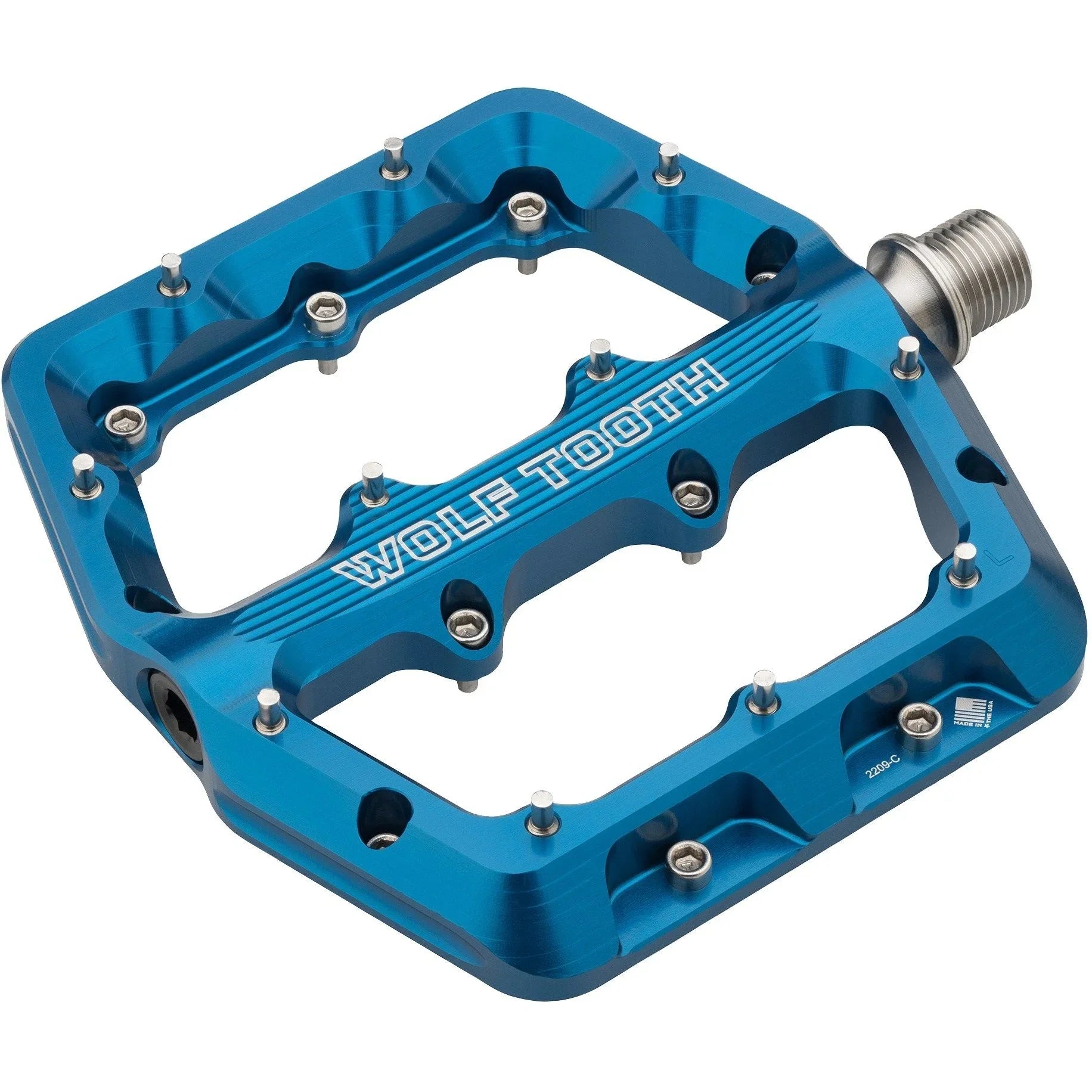 Wolf Tooth Waveform Pedals Cycling Parts - Pedal - Mountain Flat Pedal Wolf Tooth Large Blue