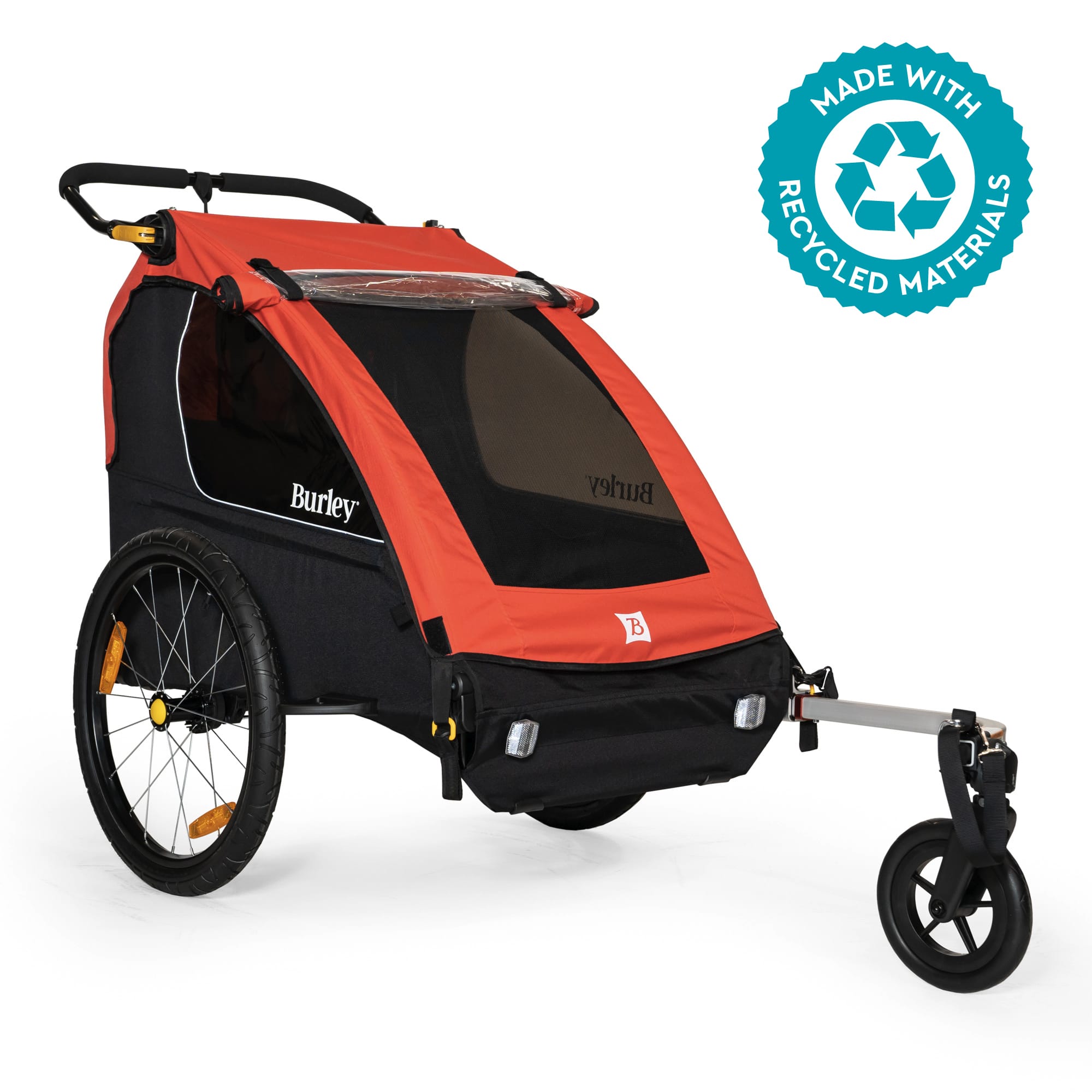 Burley Honey Bee Child Trailer - Red - three-quarter