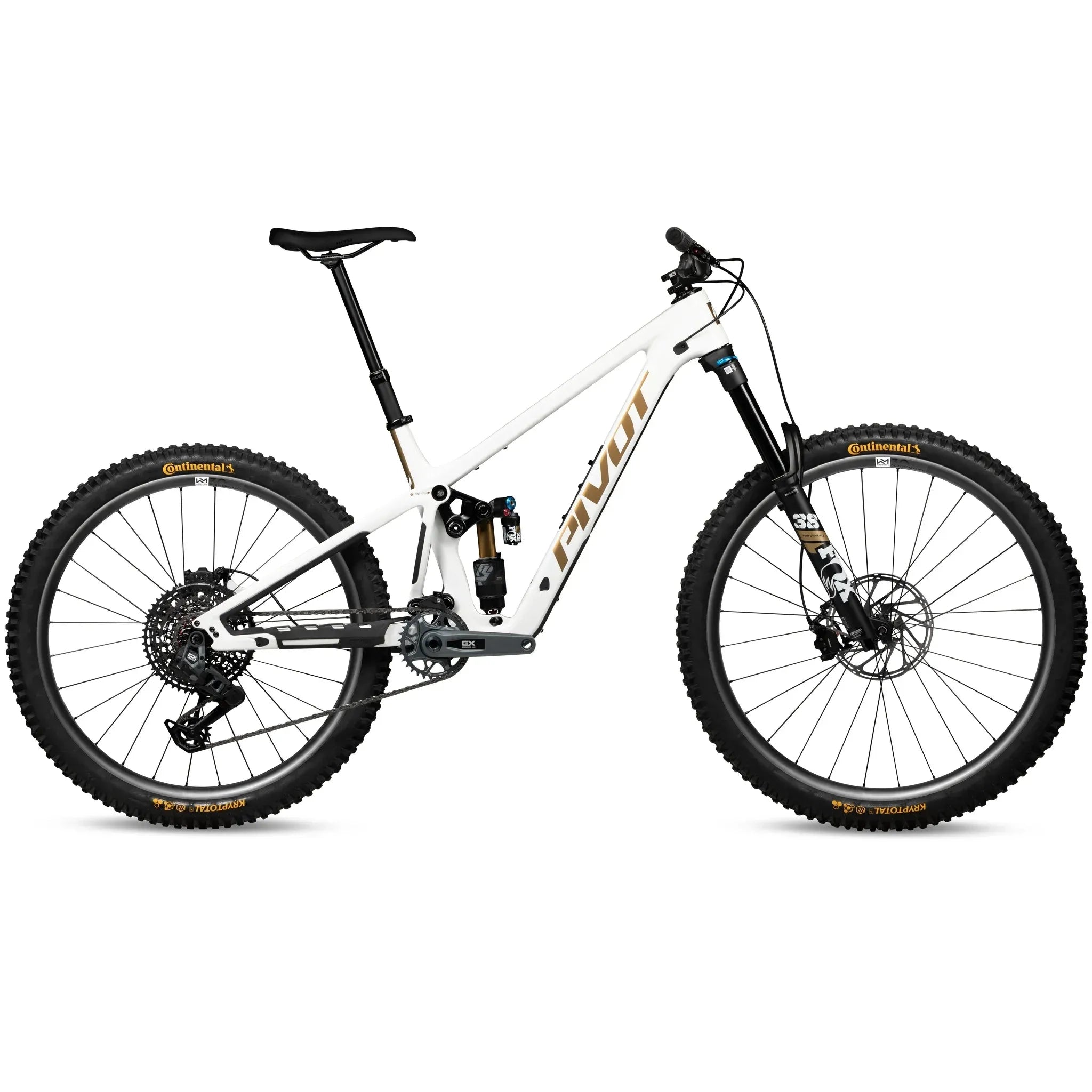 Pivot Firebird V5 Ride GX AXS Eagle Transmission w/ 29" Alloy Wheels Bicycle - Mountain - Enduro Pivot Cycles Small White Gold
