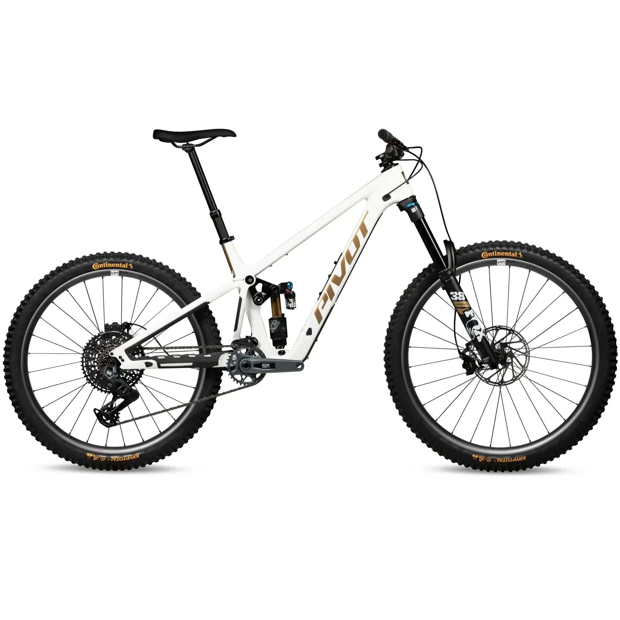 Pivot Firebird V5 Ride GX AXS Eagle Transmission w/ 29" Alloy Wheels Bicycle - Mountain - Enduro Pivot Cycles Small White Gold
