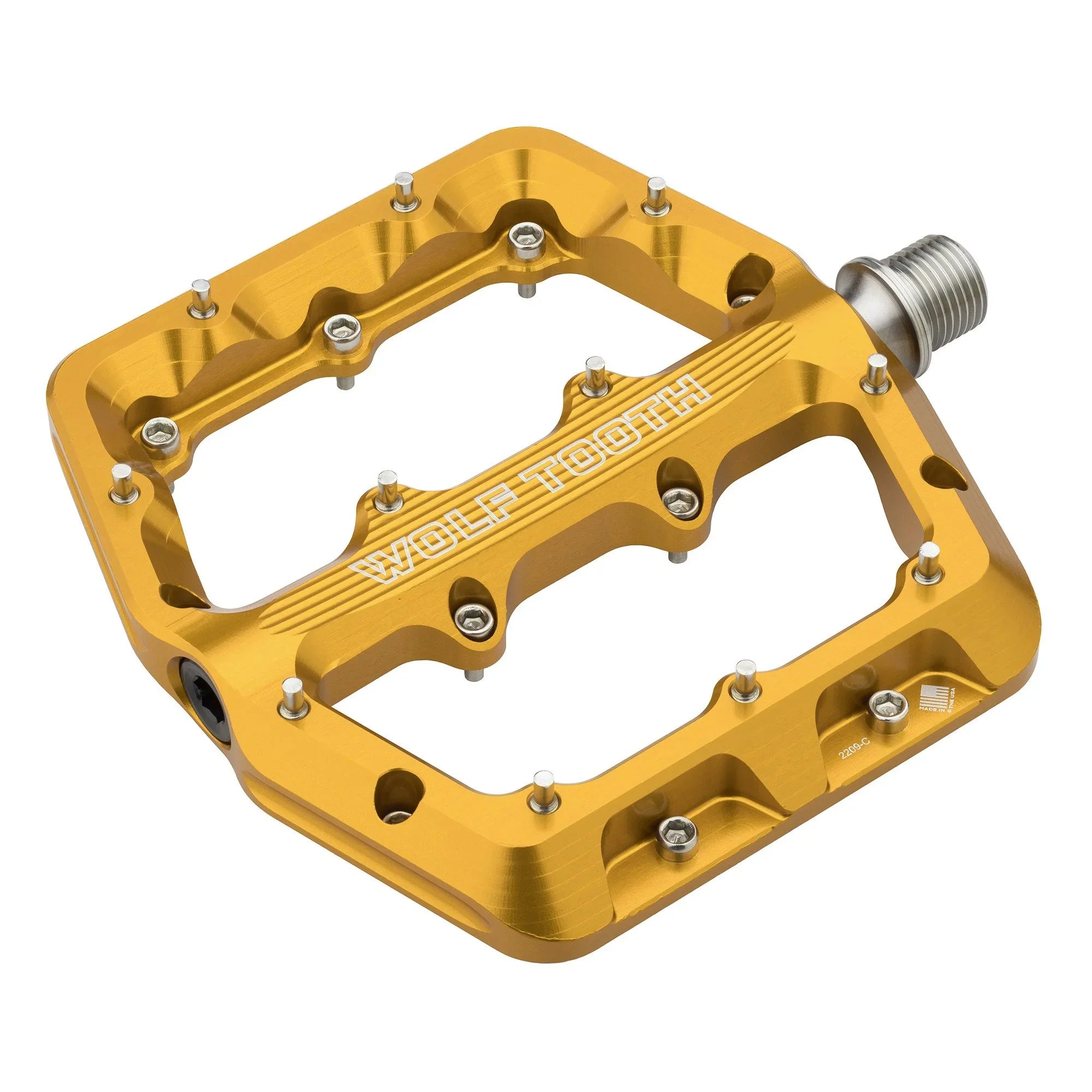 Wolf Tooth Waveform Pedals Cycling Parts - Pedal - Mountain Flat Pedal Wolf Tooth Large Gold