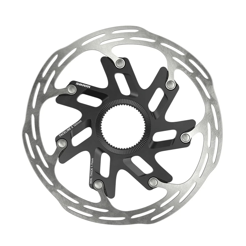 SRAM Rotor Paceline X CenterLock 160mm Rounded (includes internal tooled lockring) Cycling Parts - Brake - Disc Brake Rotors SRAM