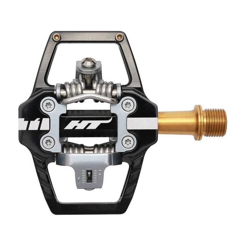 HT T1T Pedals - Dual Sided Clipless with Platform, Aluminum, 9/16", Black Cycling Parts - Pedal - Mountain Clipless Pedal HT Components