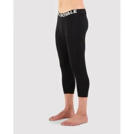 Mons Royale M Cascade Merino Flex 3/4 Legging Winter Apparel - Winter Apparel Mens Base Layer Bottom Mons Royale Large Black