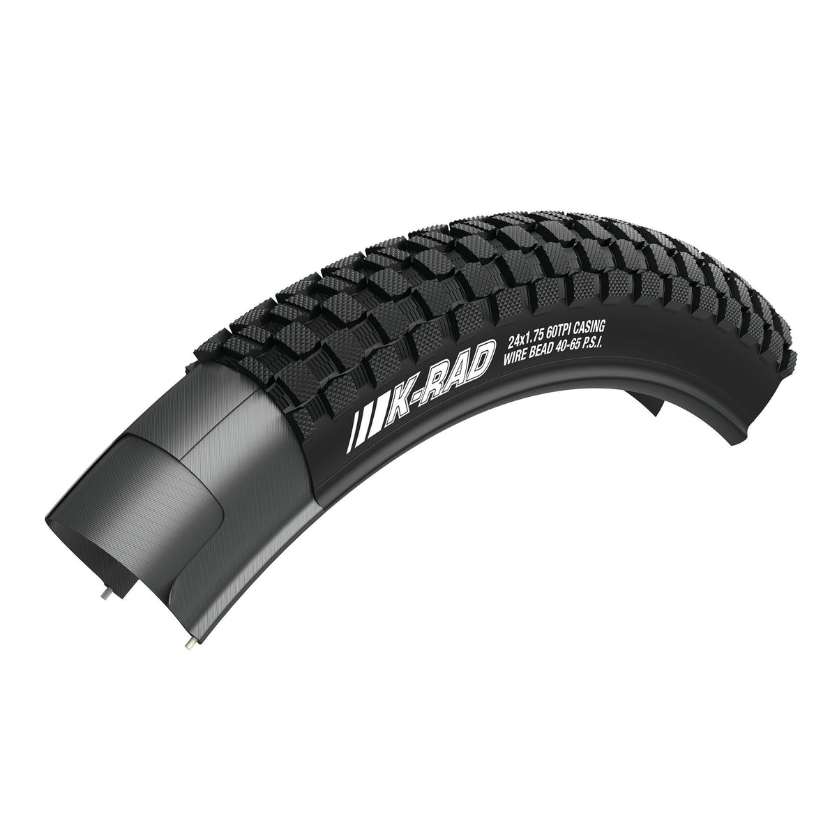 Kenda K-Rad Tire - 24 x 2.3, Clincher, Wire, Black Tires and Tubes - Mountain Tires - 24" Kenda