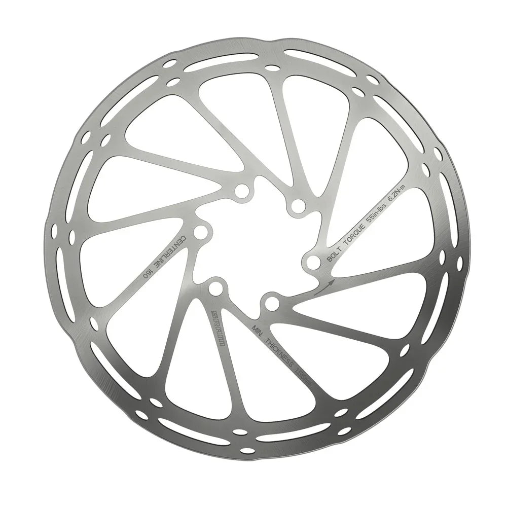 SRAM CenterLine 2-Piece 180mm 6-bolt Rotor with Rounded Edge, Ti Bolts Cycling Parts - Brake - Disc Brake Rotors SRAM