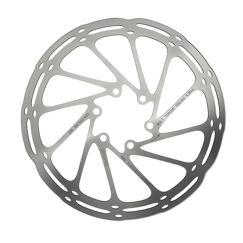 SRAM CenterLine 2-Piece 180mm 6-bolt Rotor with Rounded Edge, Ti Bolts Cycling Parts - Brake - Disc Brake Rotors SRAM