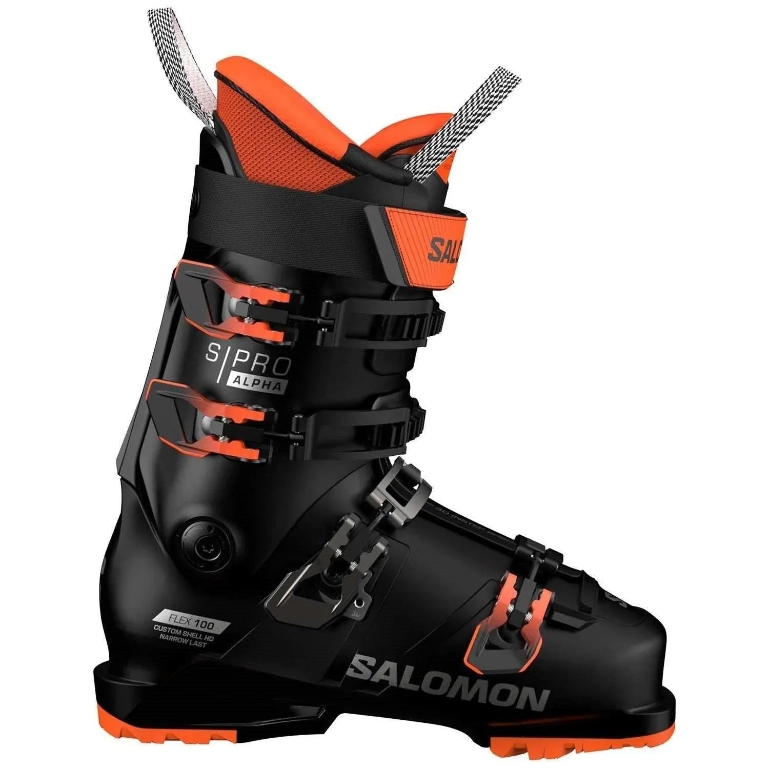 Salomon S/Pro Alpha 100 GW Alpine Boot Ski Boots - Alpine Boots - Mens-Unisex Salomon 25.5 Black / Dark Grey Met. / Orange Tiger