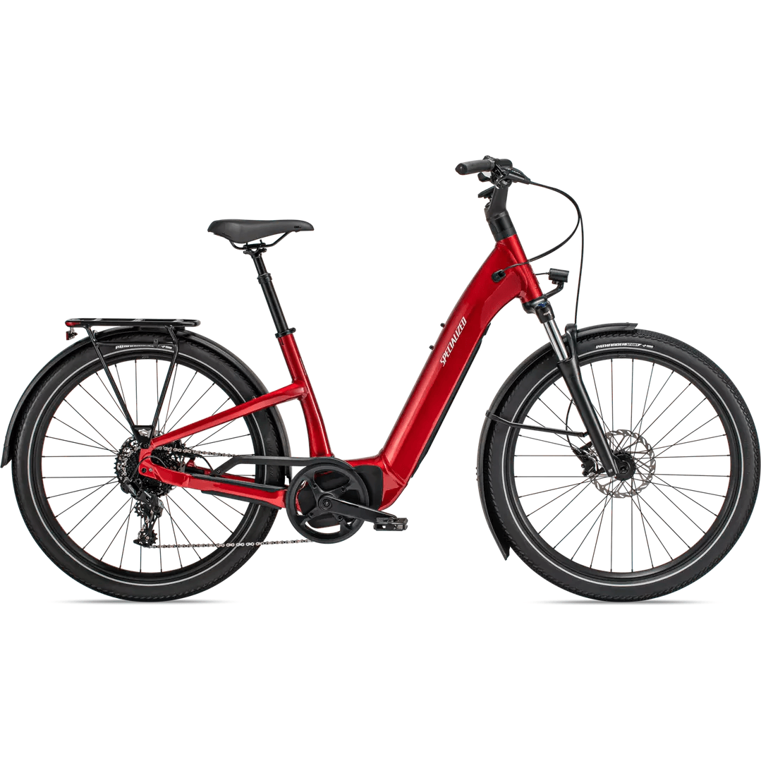 Specialized Turbo Como 4.0 Bicycle - E-Bikes - Hybrid - Step-Through Specialized Large Red Tint / Silver Reflective