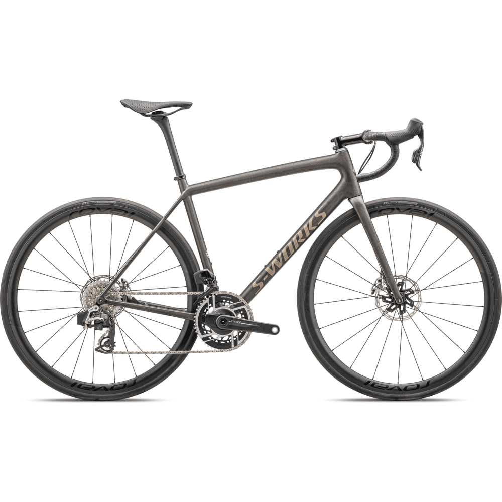 Specialized S-Works Aethos – SRAM RED AXS Bicycle - Road Bikes Specialized 49 Satin Doppio / Gunmetal Dry Brushed / Gold Pearl