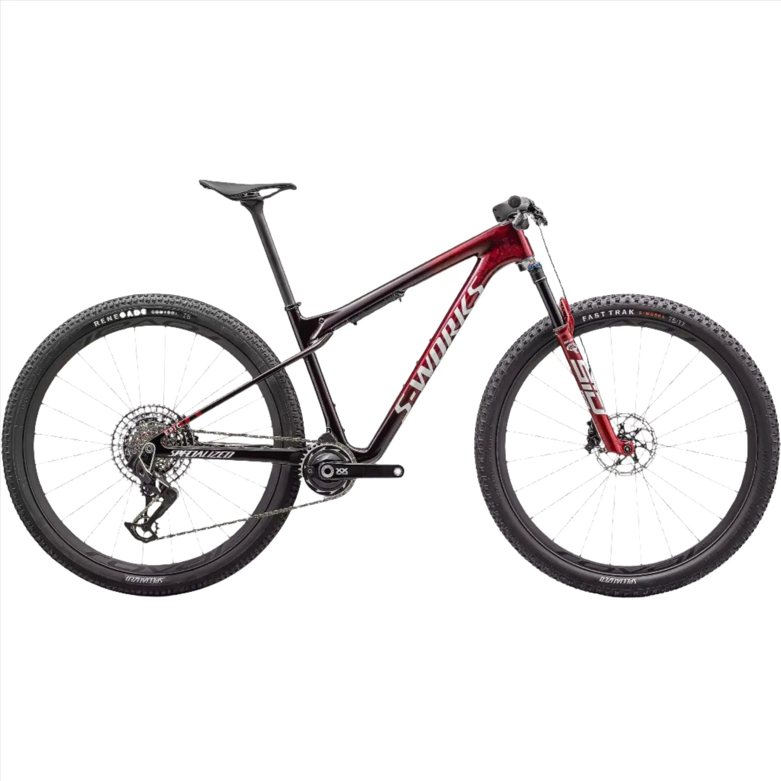 Specialized S-Works Epic World Cup Mountain Bike Bicycle - Mountain - XC Specialized Small Gloss Red Tint/ Flake Silver Granite/ Metallic White Silver