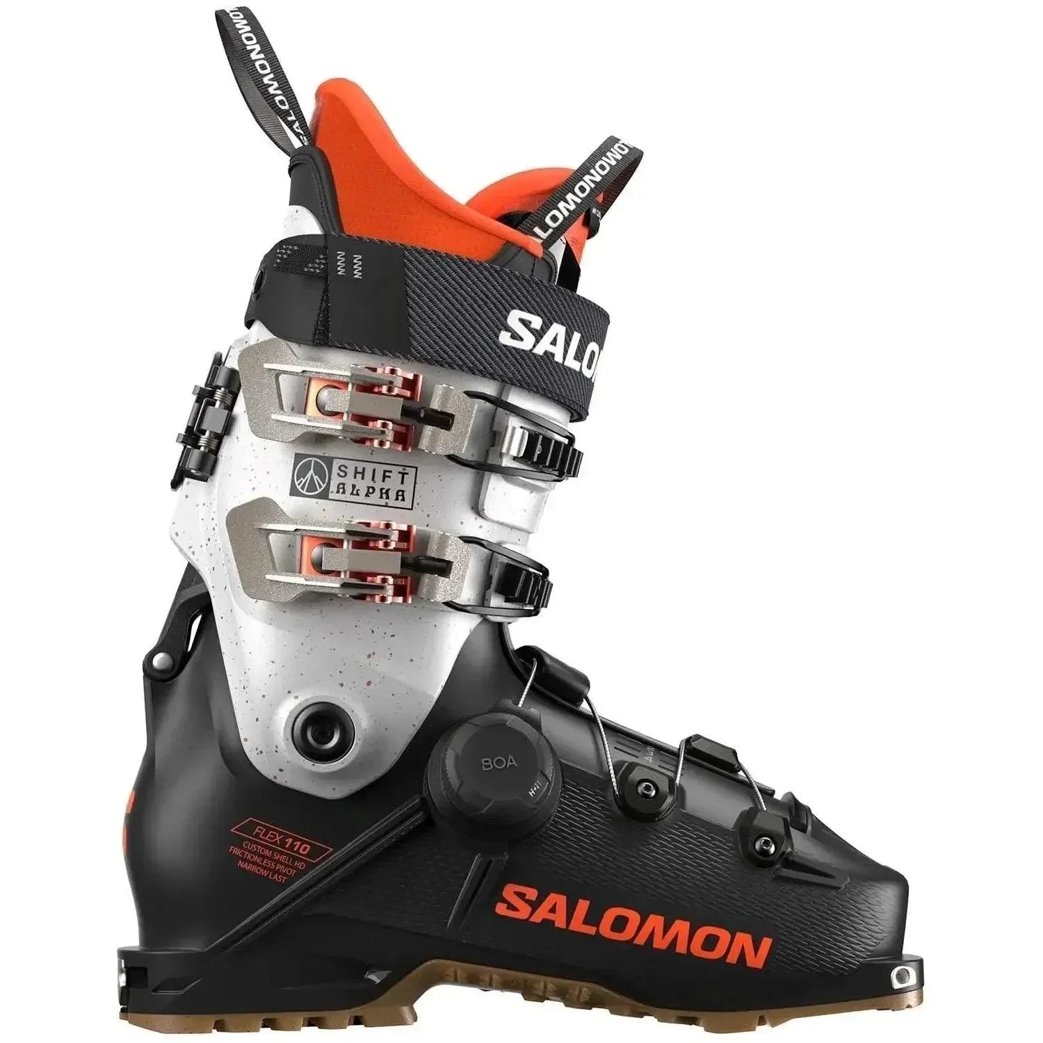 Salomon Shift Alpha Boa 110 Alpine Touring Boot Ski Boots - Touring Boots - All Mountain - Mens Salomon 25.5 Black / Orange Tiger / Orange Tiger