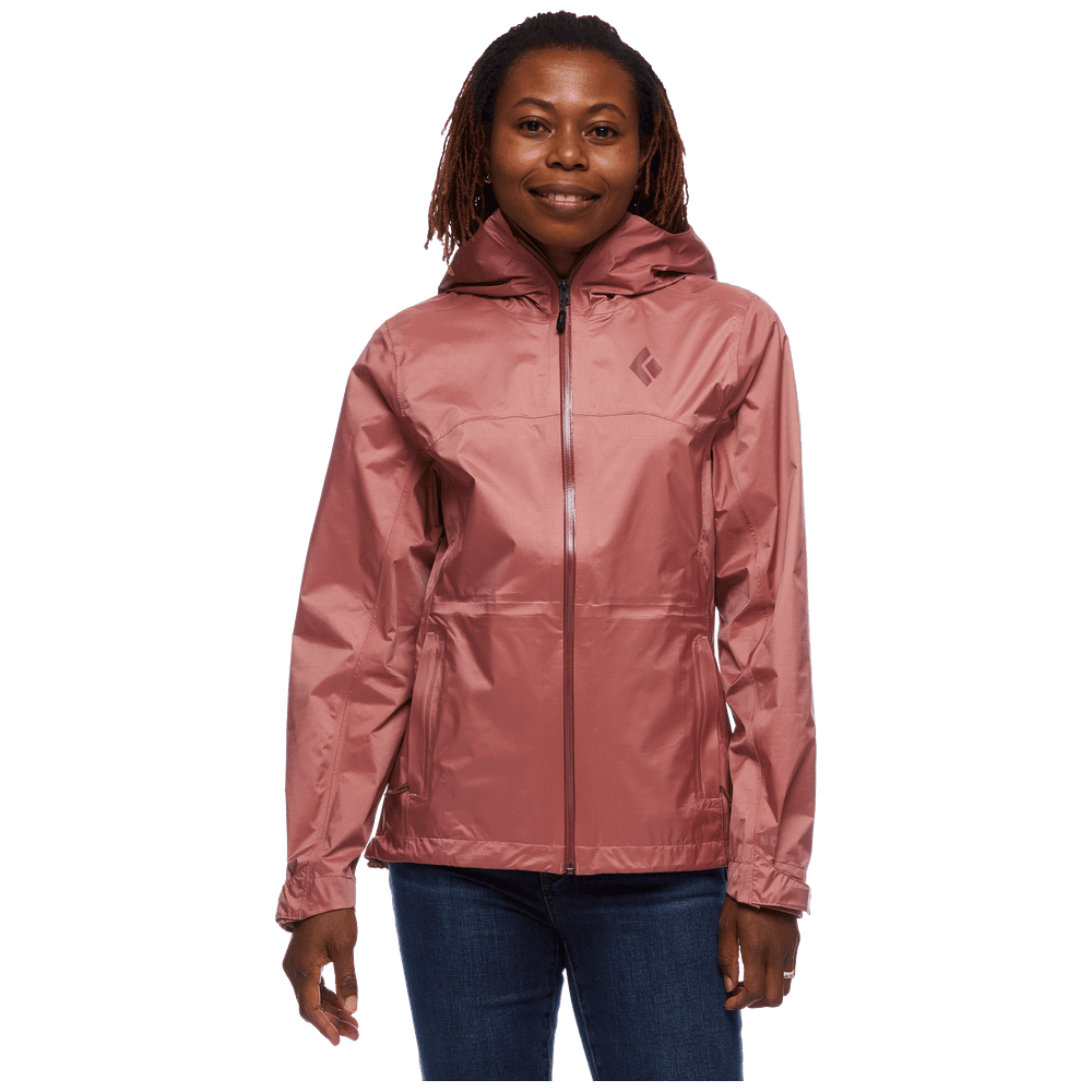 Black Diamond W Treeline Rain Shell (Closeout) Summer Apparel - Womens Black Diamond XSmall Rosewood