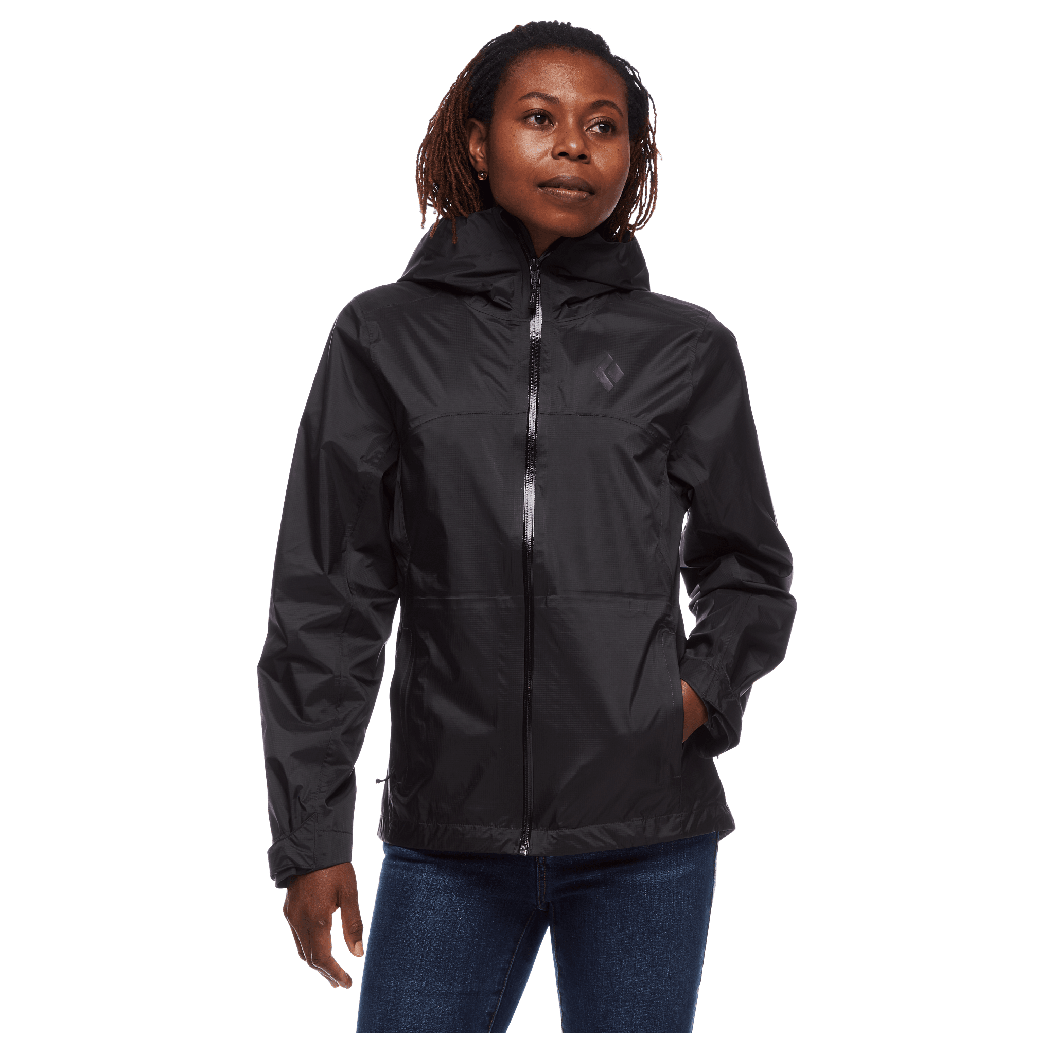 Black Diamond W Treeline Rain Shell Summer Apparel - Womens Black Diamond Extra Small Black