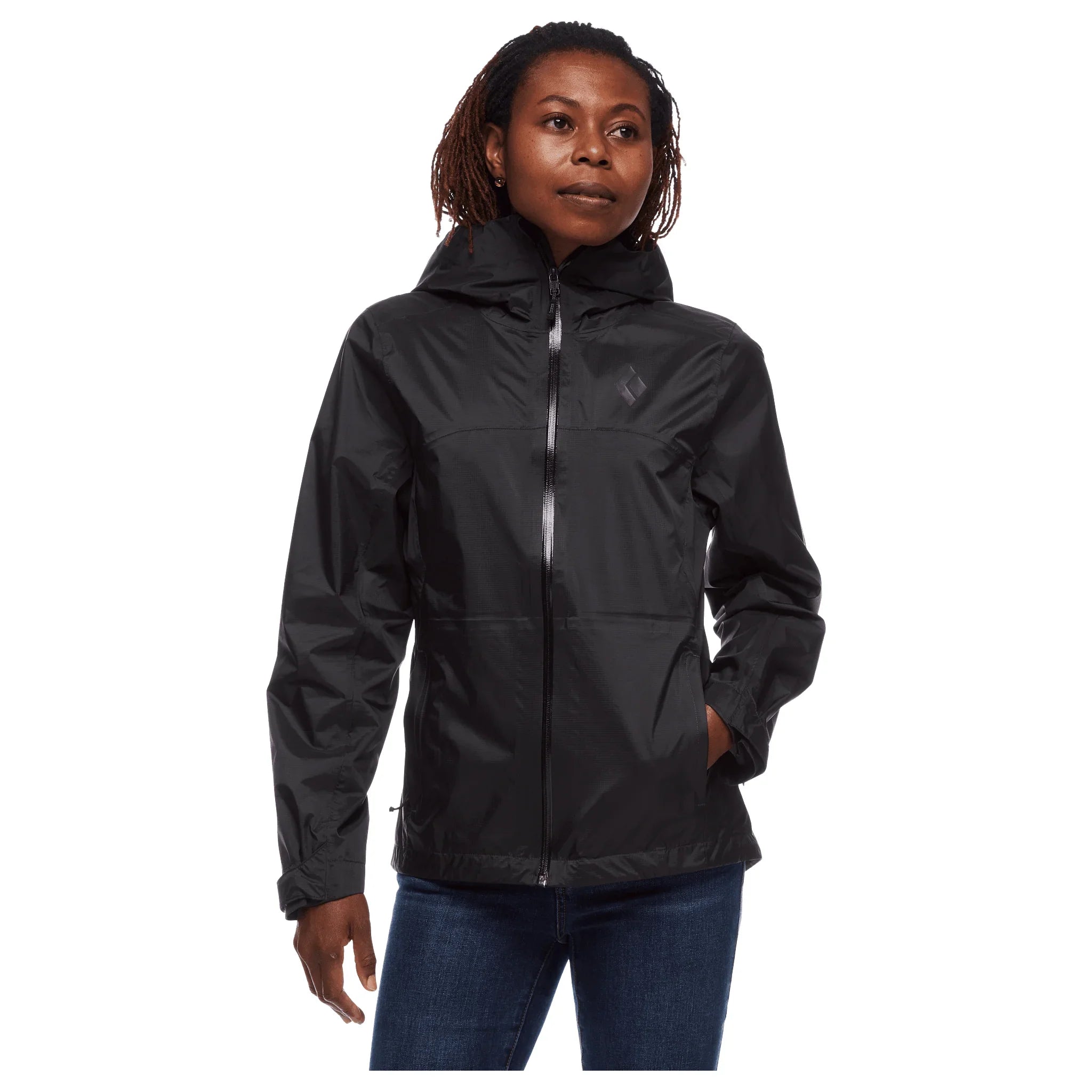 Black Diamond W Treeline Rain Shell Summer Apparel - Womens - Tops Black Diamond Extra Small Black