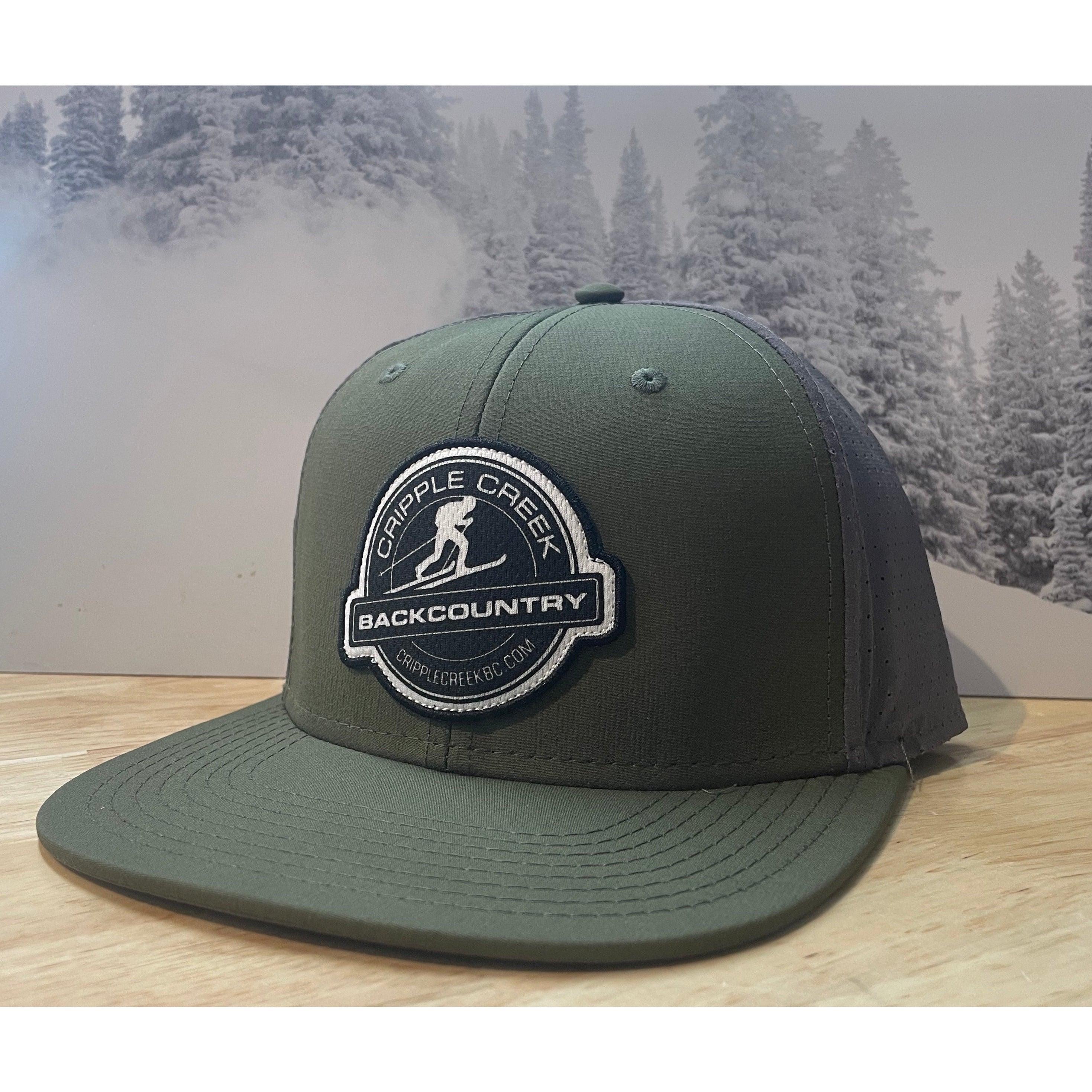 CCBC Fitness Trucker Hat Merch Cripple Creek Backcountry Olive/Charcoal/Black