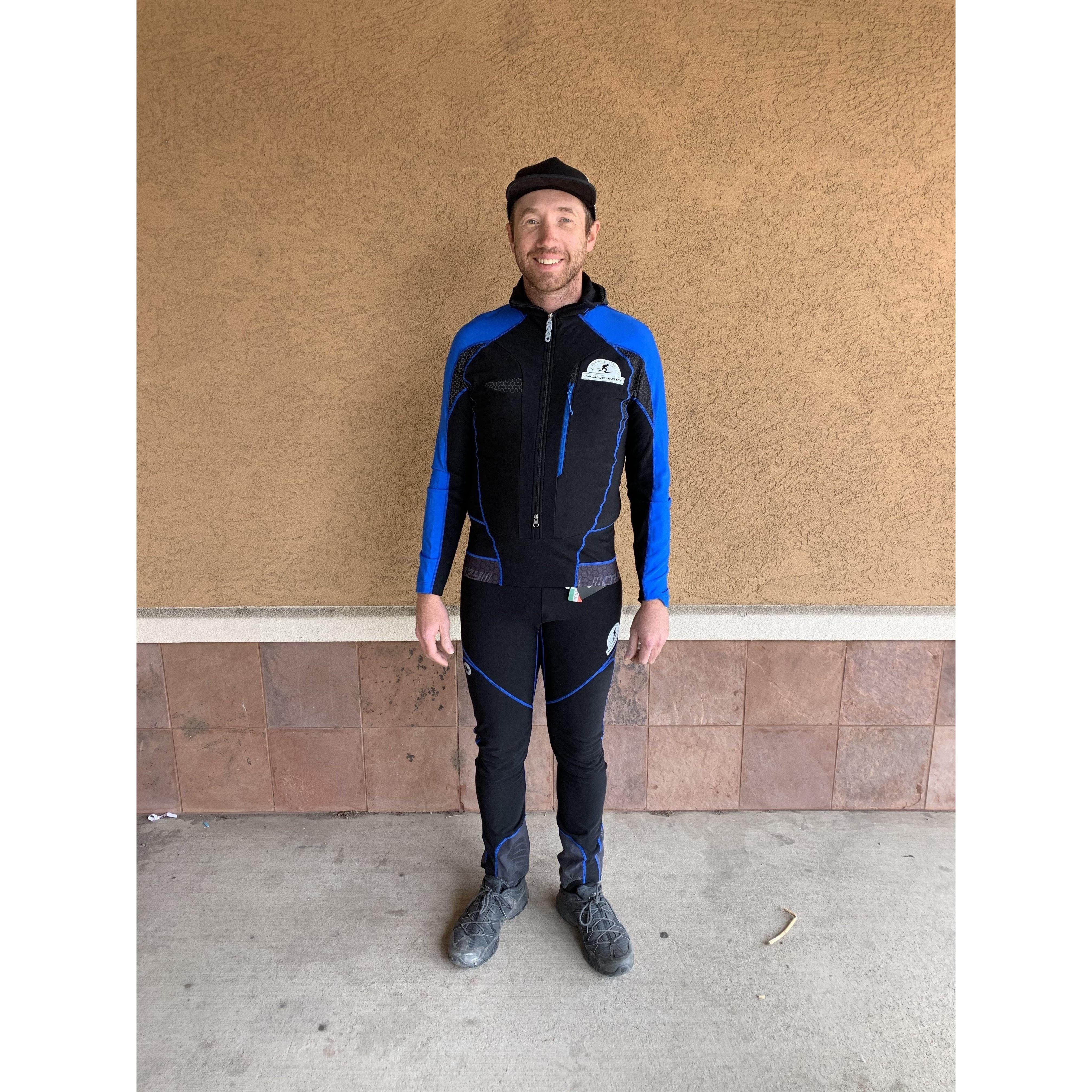 CRAZY Cripple Creek Ski Mountaineering Race Suit Black Bottom Winter Apparel - Race Suit Crazy XLarge