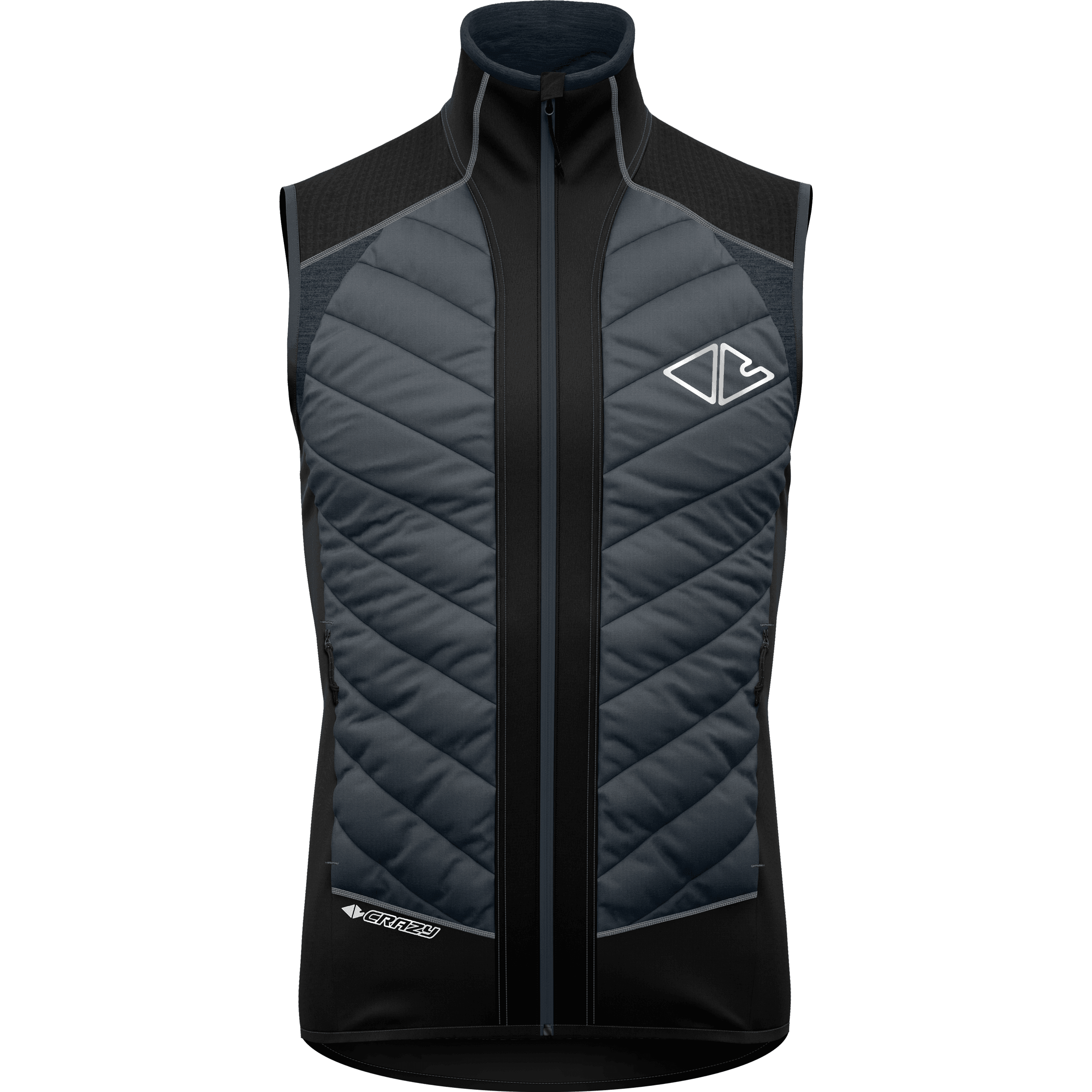 Crazy M Flame Vest Winter Apparel - Winter Apparel Mens Mid Layer Top Crazy Medium Black/Grey