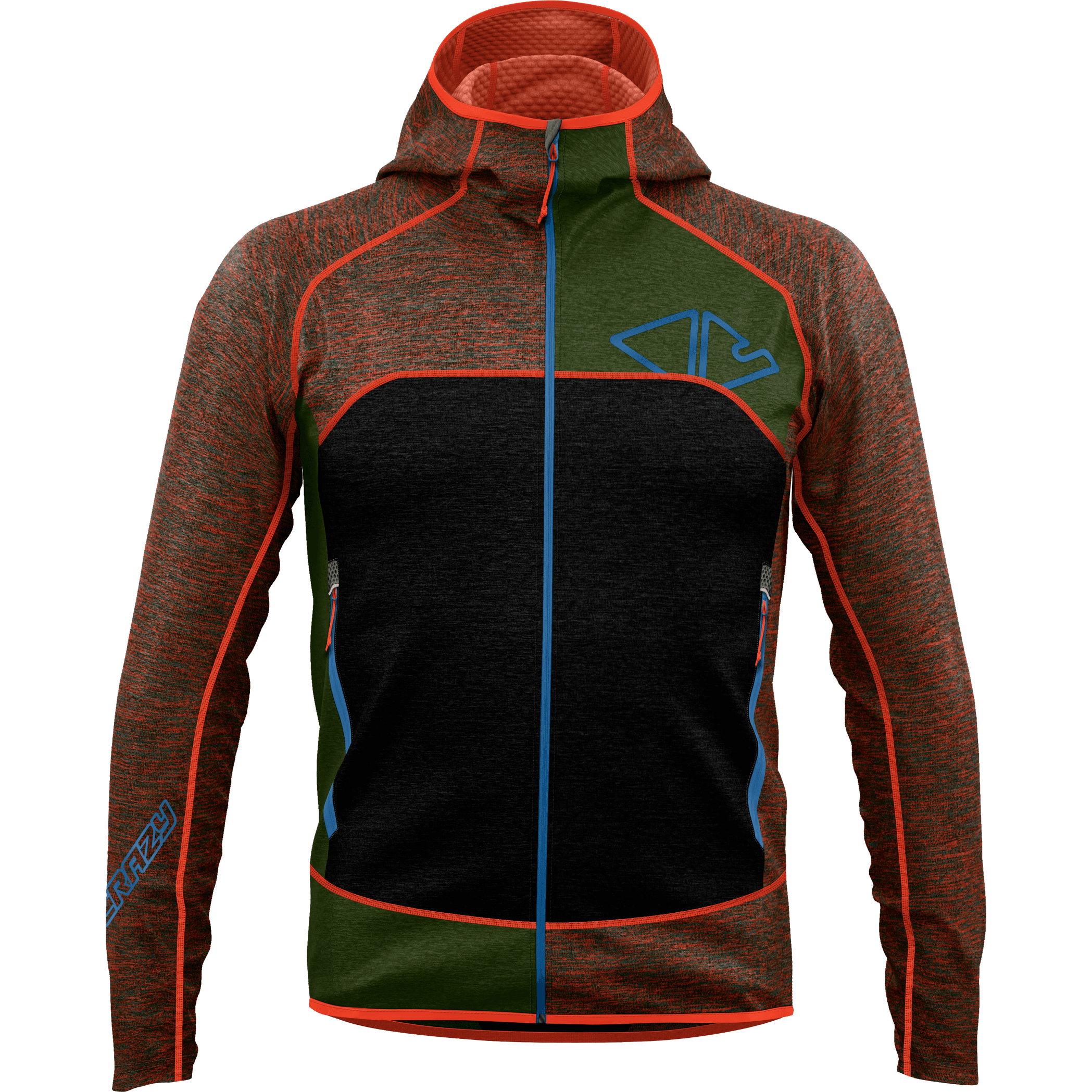 Crazy M Resolution Pull Winter Apparel - Winter Apparel Mens Mid Layer Top Crazy Small Forest/Red