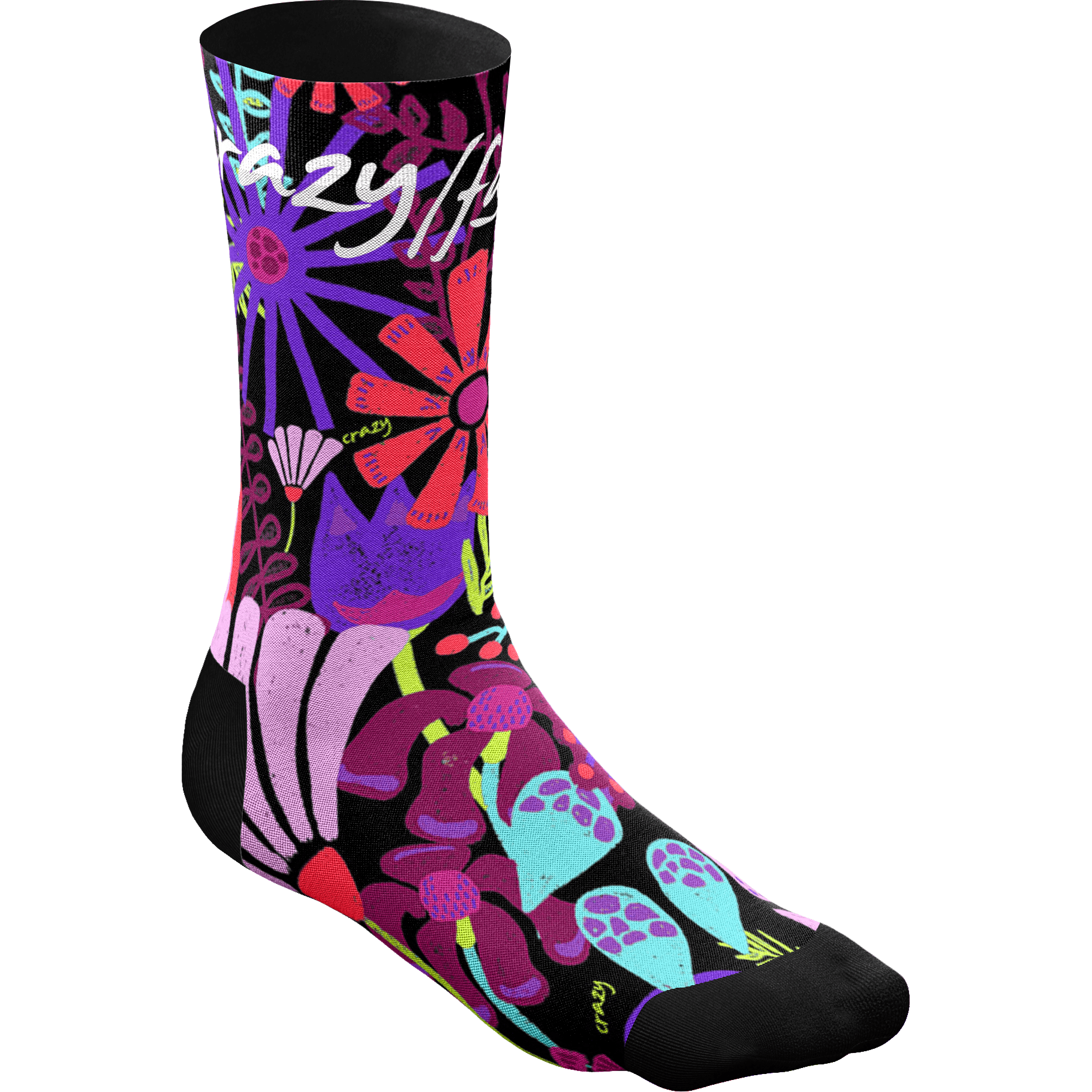 Crazy Socks Recycled Summer Apparel - Socks Crazy 4-6 Wild Garden