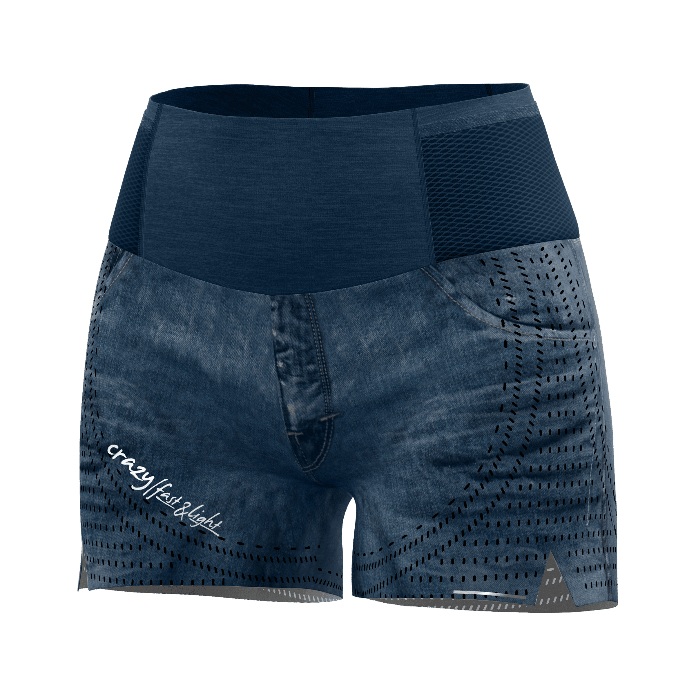 Crazy W Short Lightning Summer Apparel - Womens Crazy Small Print Light Jeans