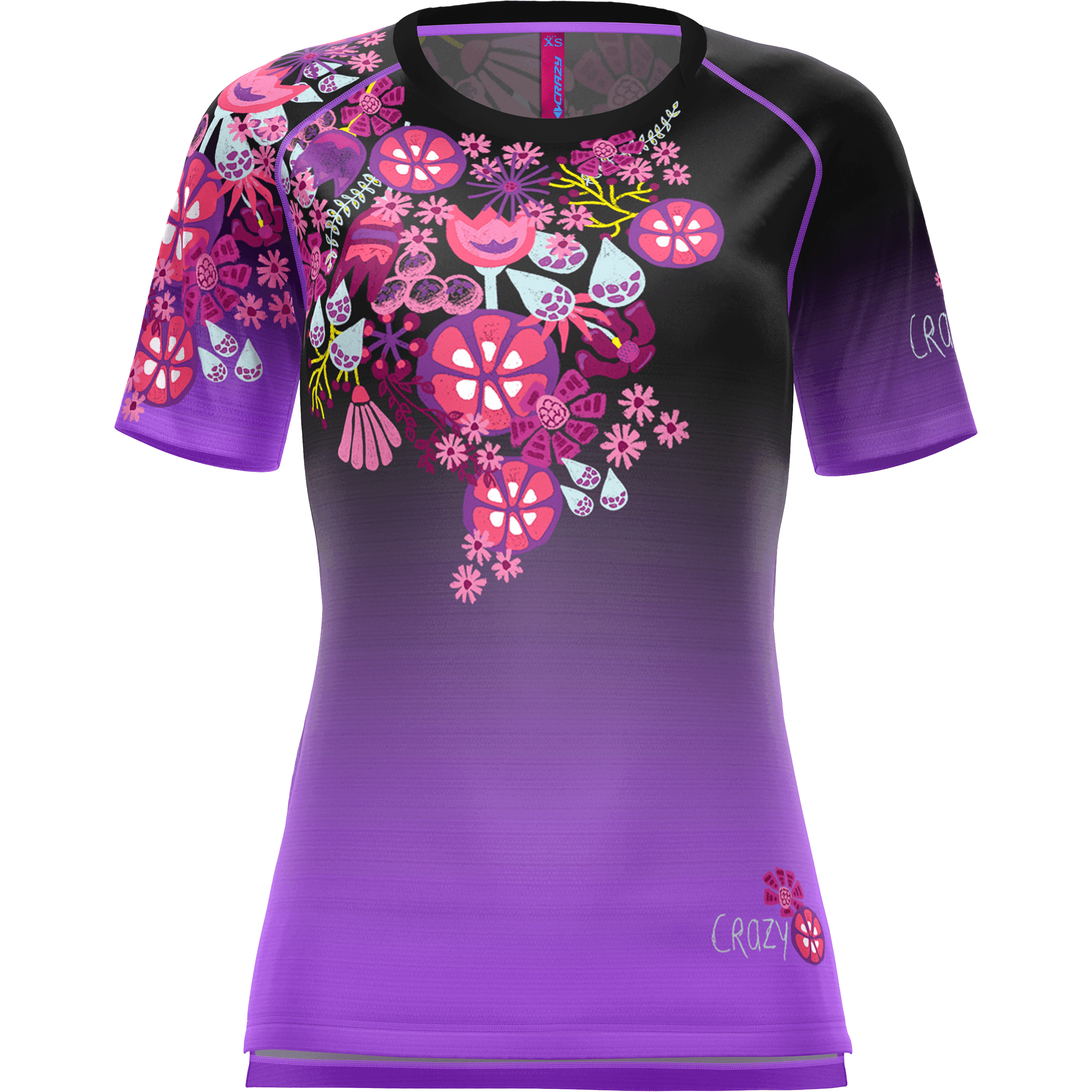 Crazy W T-Shirt Mountain Flash Summer Apparel - Womens Crazy Small Wild Garden