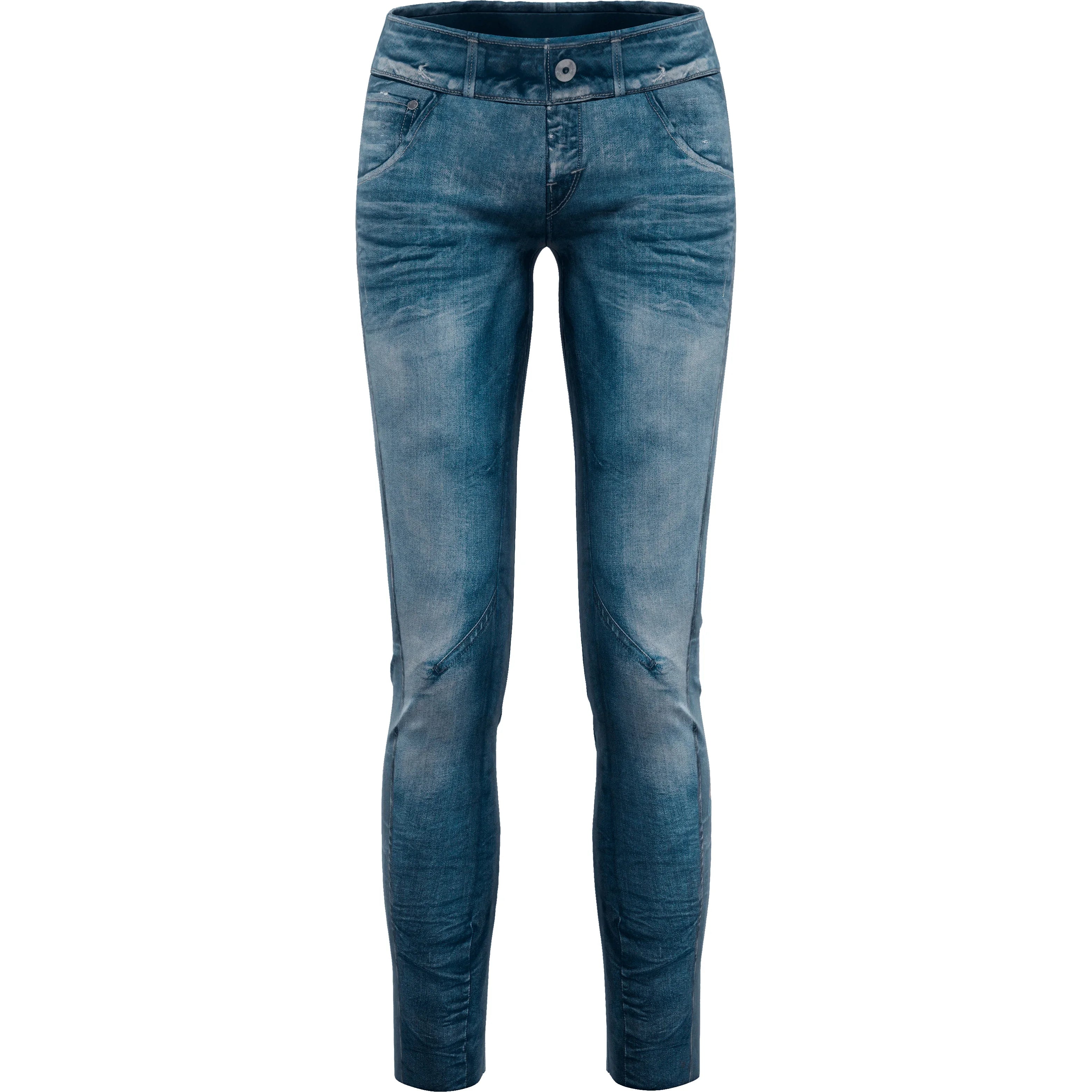 Crazy W Wonder Magic Pant Winter Apparel - Winter Apparel Womens Softshell Bottom Crazy Small Print Light Jeans/Blue