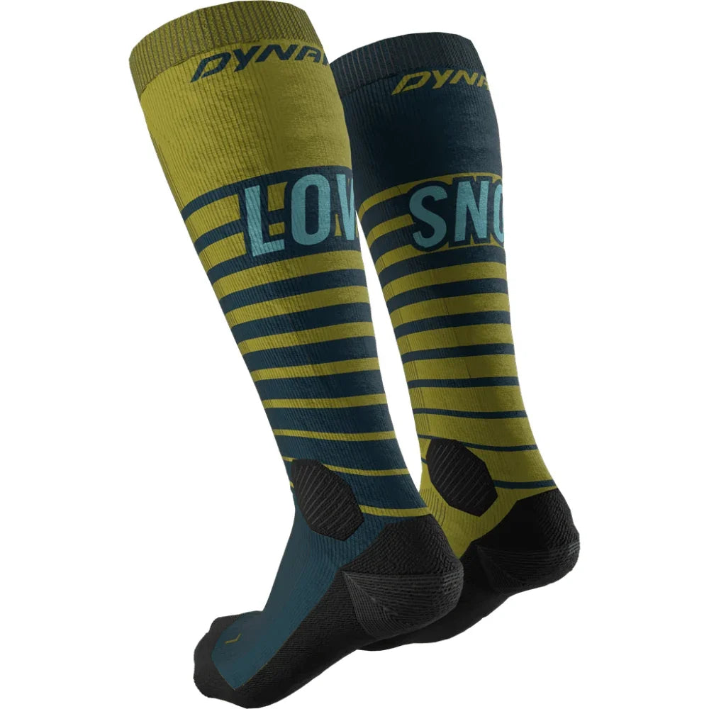 Dynafit FT Graphic Socks Winter Apparel - Socks Dynafit Large Army/8070 Love Snow
