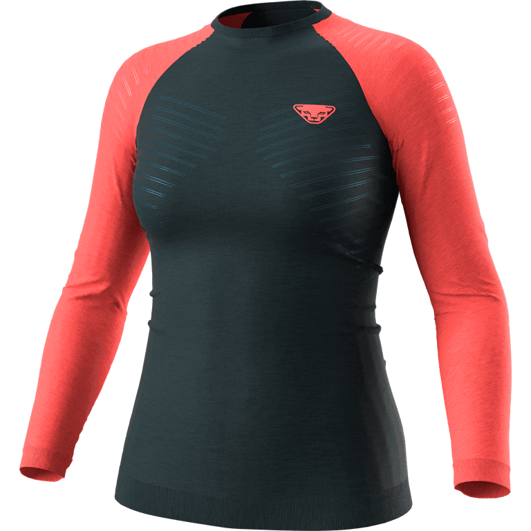 Dynafit W Tour Light Merino Long Sleeve Tee Winter Apparel - Winter Apparel Womens Base Layer Top Dynafit Small Hot Coral