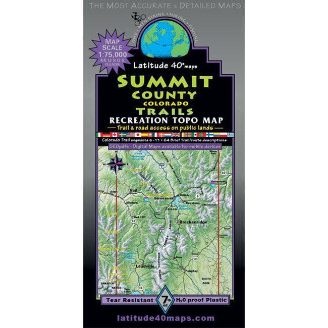 Latitude 40 Maps Cycling Accessories - Maps Latitude 40 Summit County