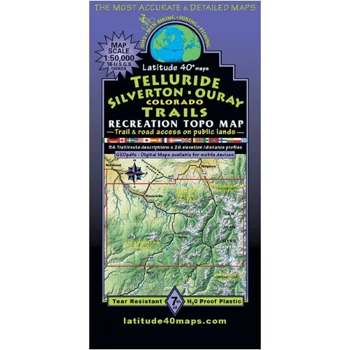 Latitude 40 Maps Cycling Accessories - Maps Latitude 40 Telluride/Silverton/Ouray