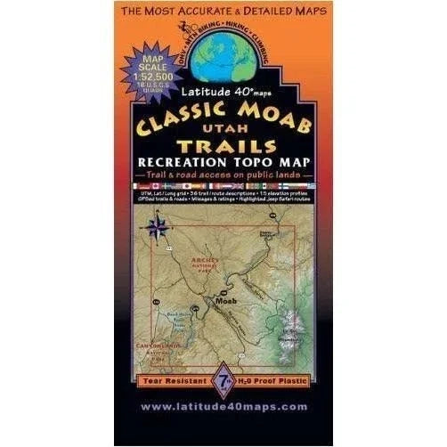 Latitude 40 Maps Cycling Accessories - Maps Latitude 40 Classic Moab