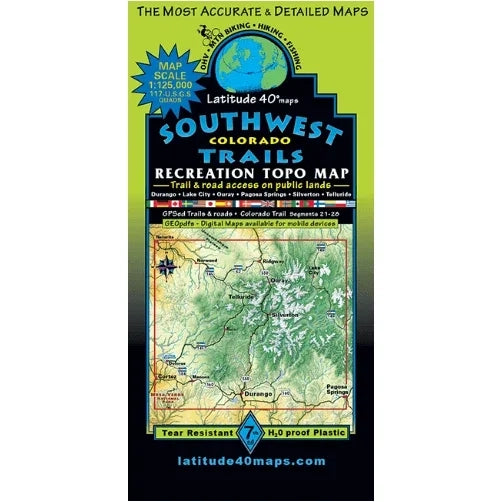 Latitude 40 Maps Cycling Accessories - Maps Latitude 40 Southwest Colorado
