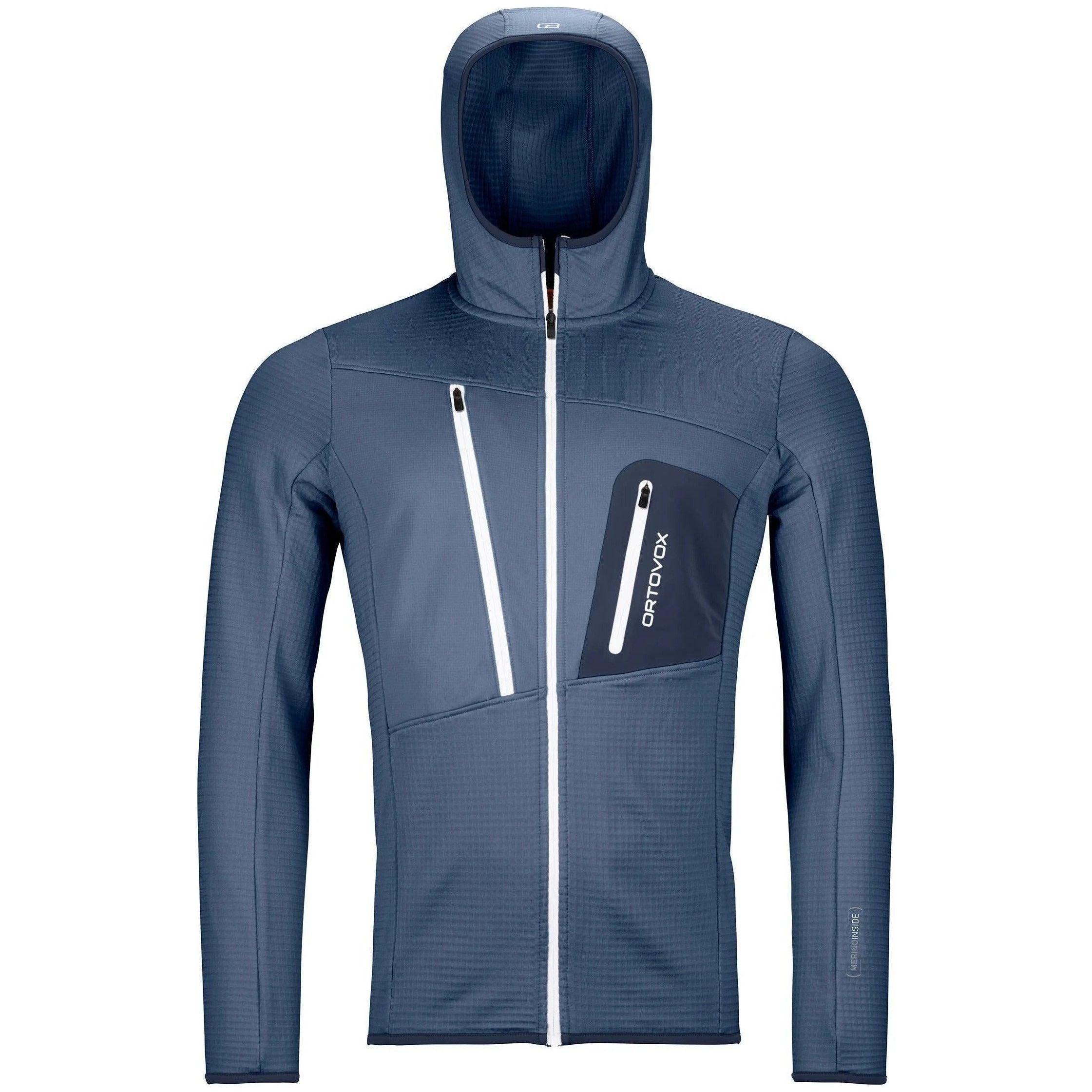 Ortovox M Fleece Gridd Hoody Winter Apparel - Winter Apparel Mens Mid Layer Top Ortovox Medium Night Blue