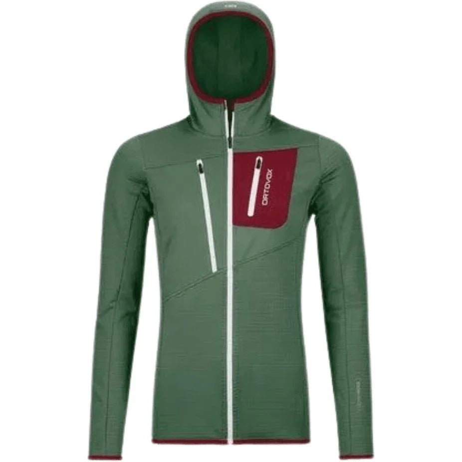 Ortovox W Fleece Gridd Hoody Winter Apparel - Winter Apparel Womens Mid Layer Top Ortovox Small Green Forest