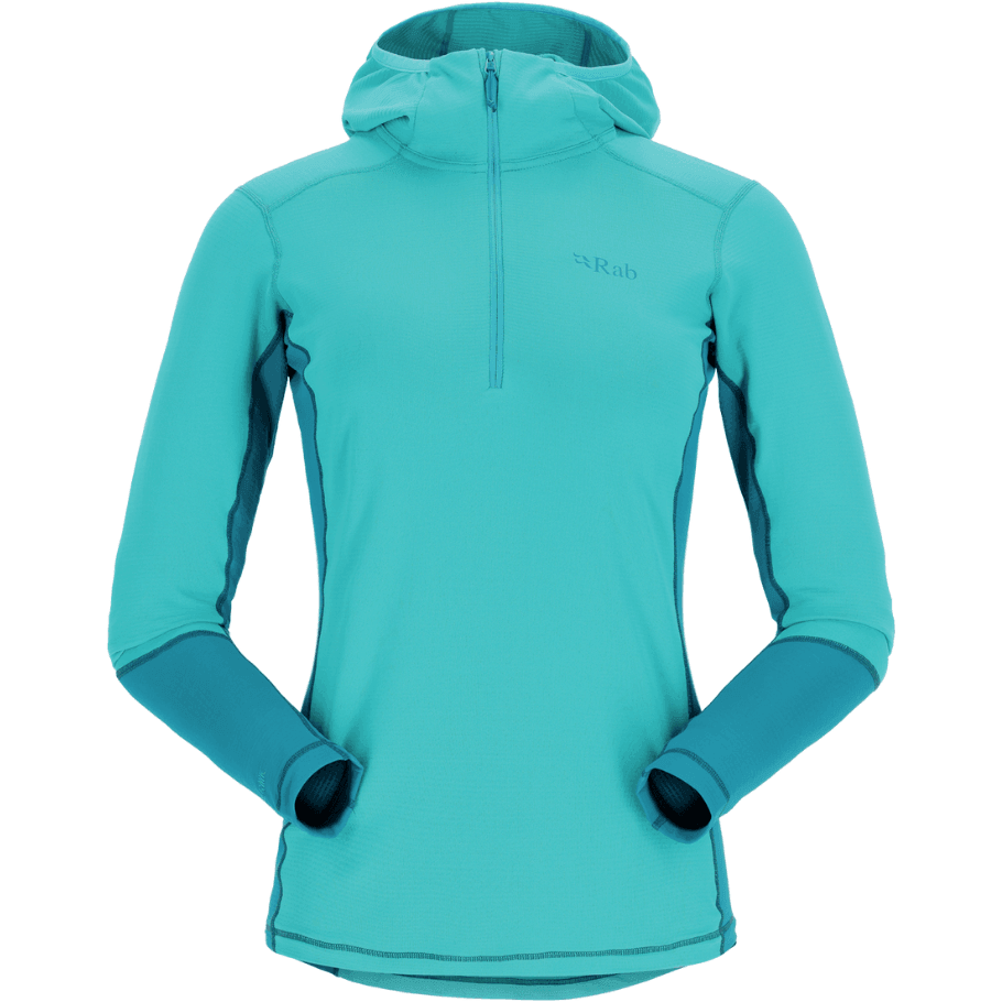 Rab W Conduit Hoody Winter Apparel - Winter Apparel Womens Base Layer Top Rab 8 Aquamarine