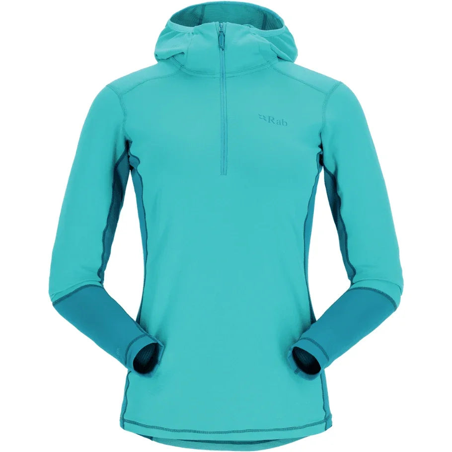 Rab W Conduit Hoody Winter Apparel - Winter Apparel Womens Base Layer Top Rab 8 Aquamarine