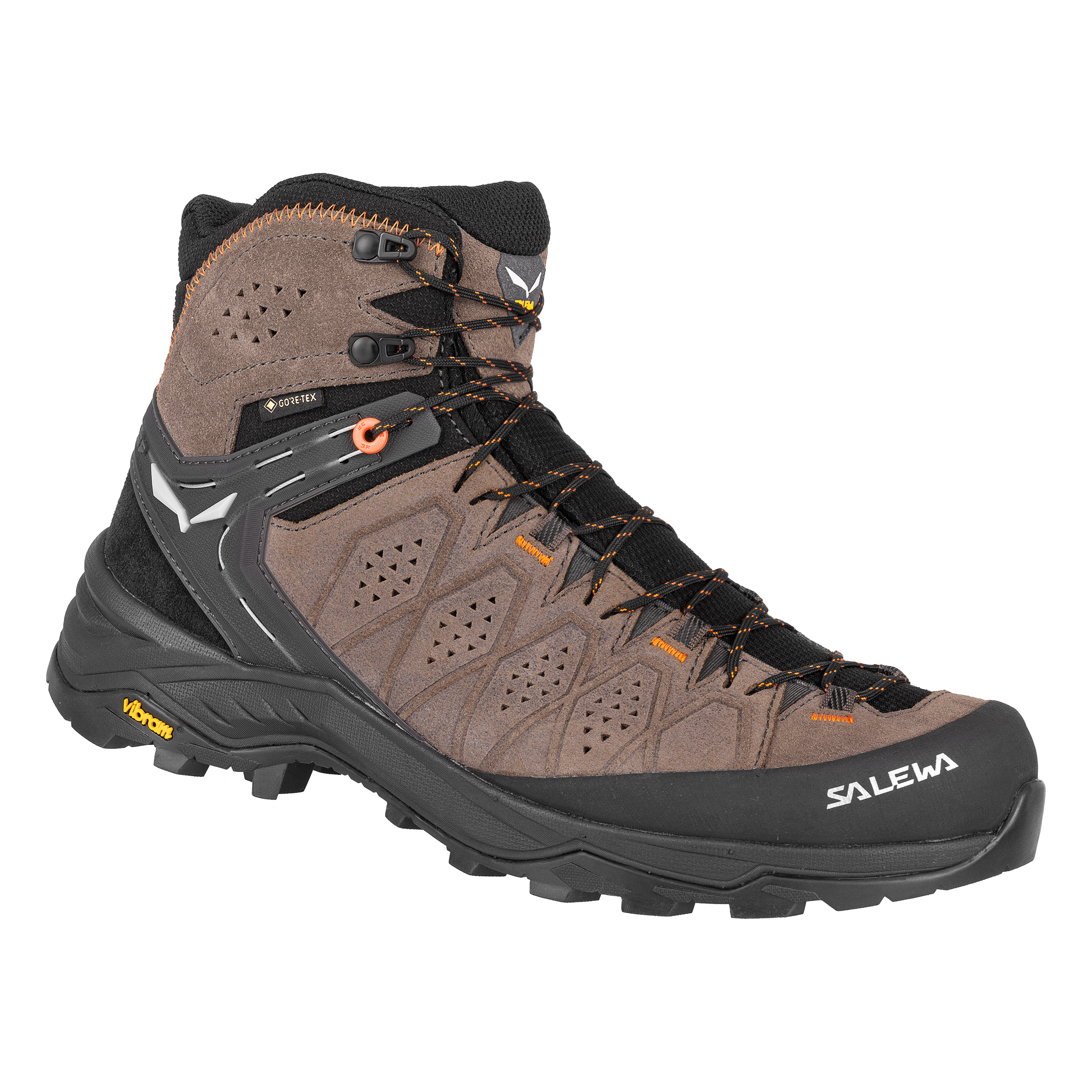 Salewa M Alp Trainer 2 Mid Gtx Hiking Shoe Summer Footwear - Hiking Footwear - Mens Salewa 9 Wallnut/Fluo Orange