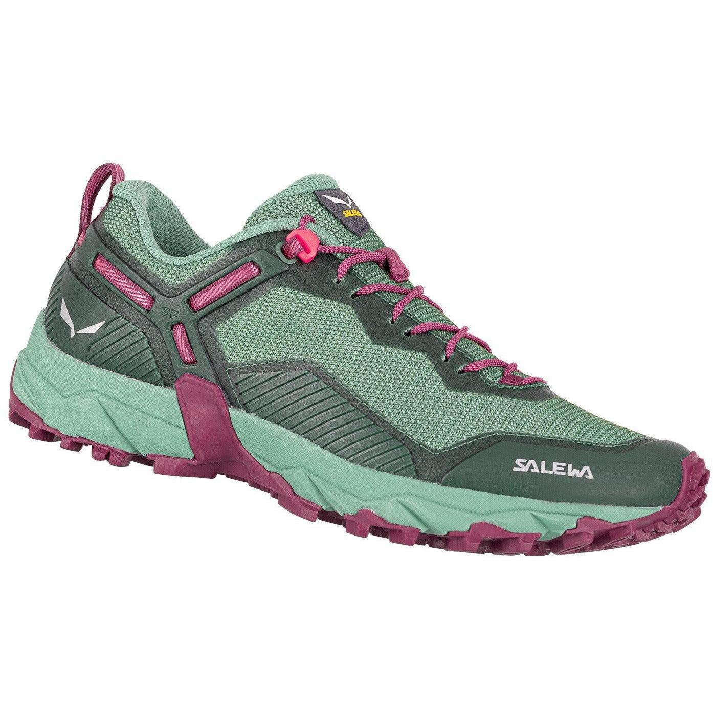 Salewa W Ultra Train 3 Hiking Shoe Summer Footwear - Hiking Footwear - Womens Salewa 6.5 Duck Green/Rhododendon