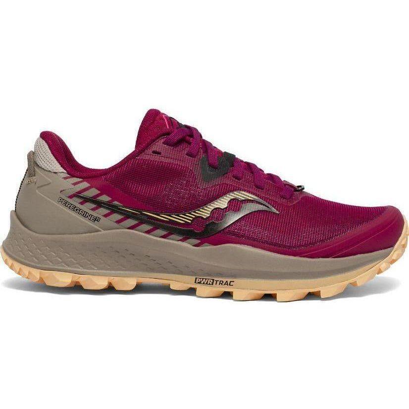 Saucony W Peregrine 11 Running Shoe Summer Footwear - Trail Running Footwear - Womens Saucony 6 Cherry/Gravel