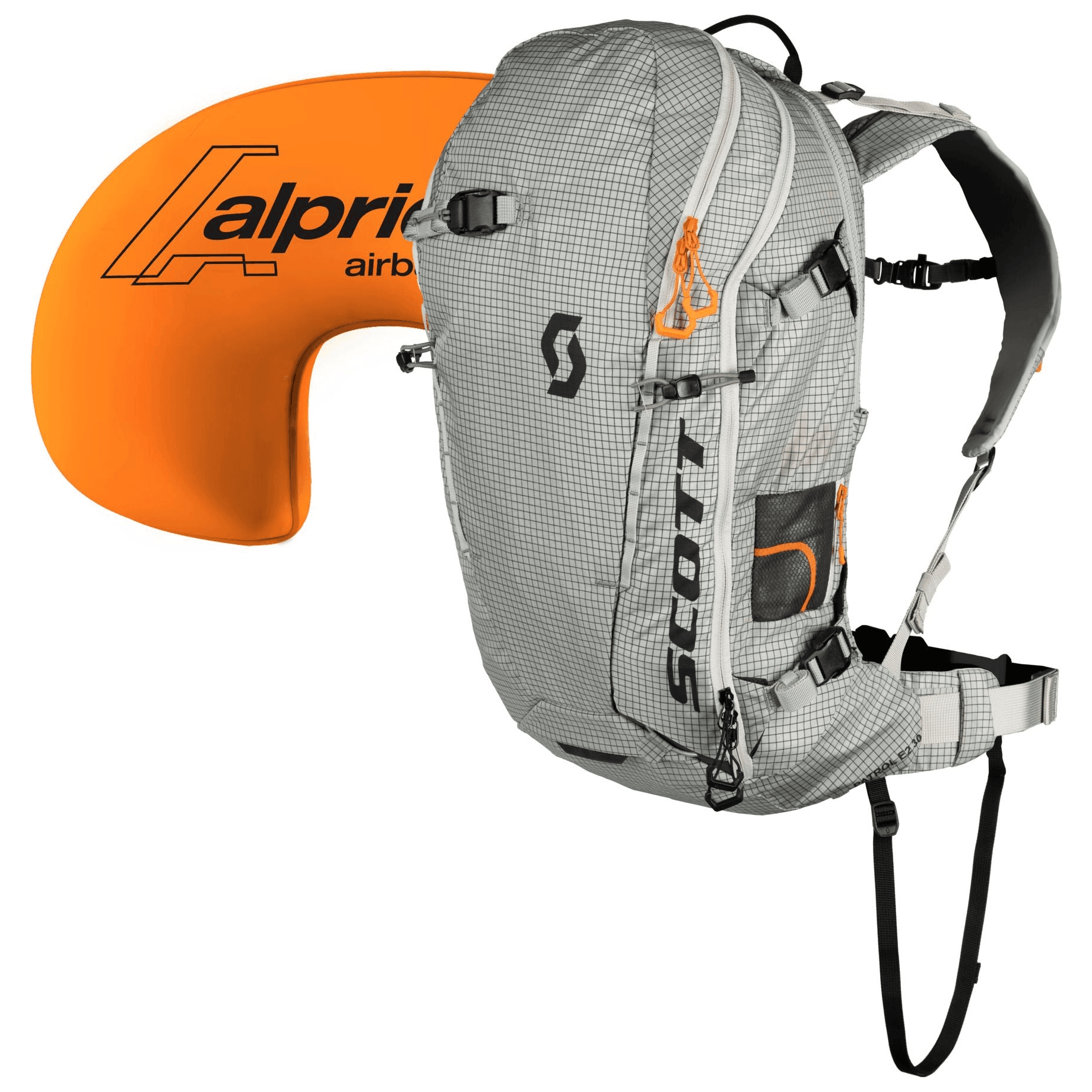 Scott E2 Patrol 30L Airbag Pack Backpacks and Bags - Winter Pack Airbag SCOTT Grey/Black - Normal Length Kit