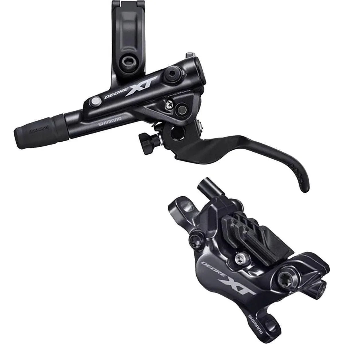 Shimano Deore XT BL-M8100/BR-M8120 Disc Brake and Lever - Front, Hydraulic, Post Mount, 4-Piston, Finned Metal Pads, Black Cycling Parts - Brake - Disc Brake Shimano