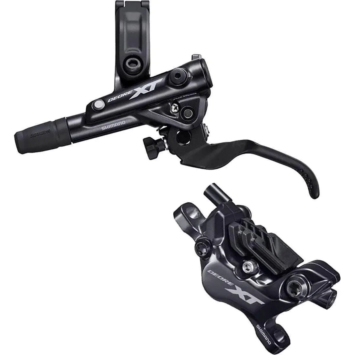 Shimano Deore XT BL-M8100/BR-M8120 Disc Brake and Lever - Front, Hydraulic, Post Mount, 4-Piston, Finned Metal Pads, Black Cycling Parts - Brake - Disc Brake Shimano