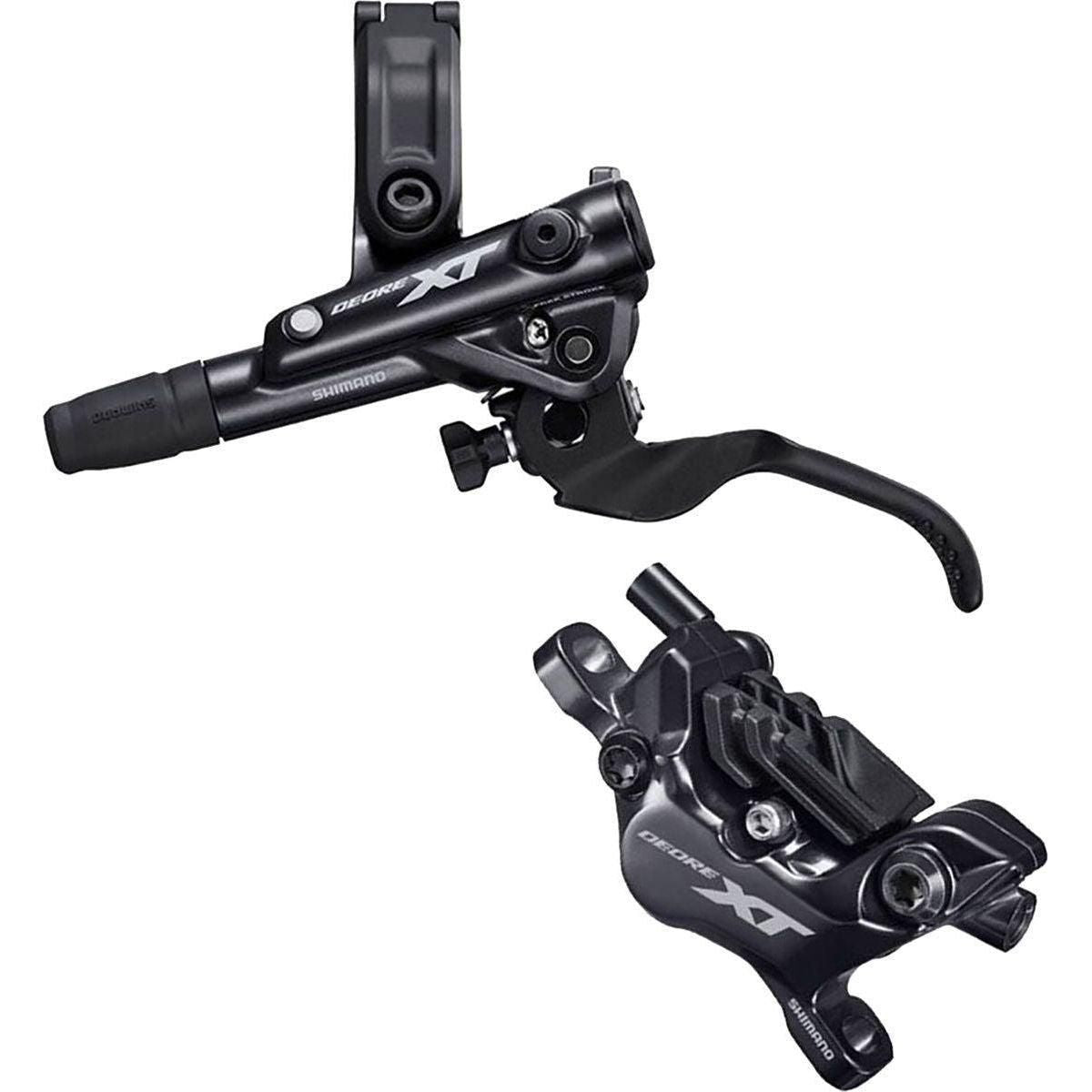 Shimano Deore XT BL-M8100/BR-M8120 Disc Brake and Lever - Rear, Hydraulic, Post Mount, 4-Piston, Finned Metal Pads, Black Cycling Parts - Brake - Disc Brake Shimano
