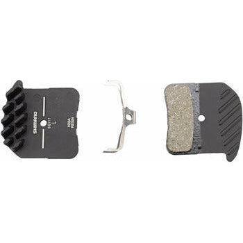 Shimano H03A disc brake pads, alloy backed with cooling fins, resin Cycling Parts - Brake - Disc Brake Pads Shimano
