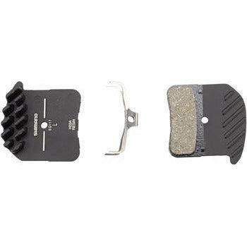 Shimano H03A disc brake pads, alloy backed with cooling fins, resin Cycling Parts - Brake - Disc Brake Pads Shimano