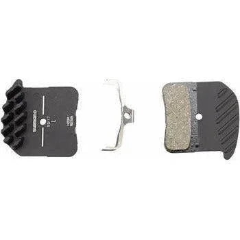 Shimano H03A disc brake pads, alloy backed with cooling fins, resin Cycling Parts - Brake - Disc Brake Pads Shimano